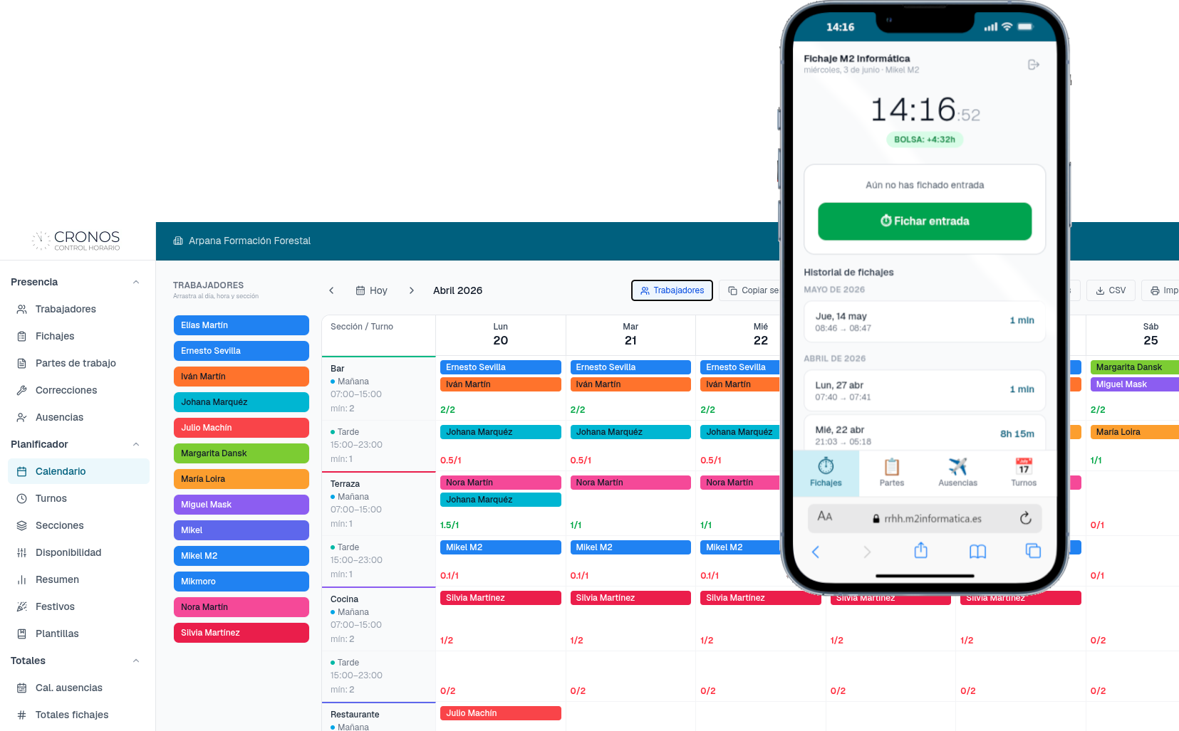 CRONOS app móvil